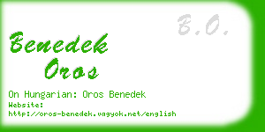 benedek oros business card